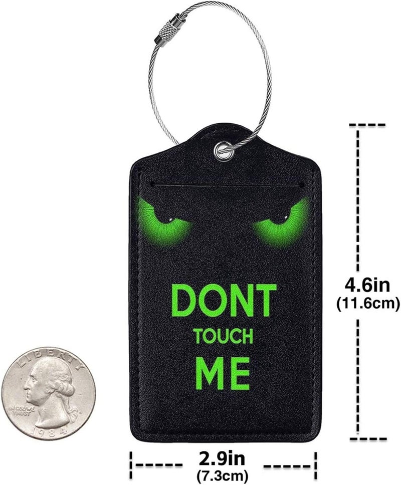 GACCAP 2 Pack Luggage Tags for Suitcase, Privacy Cover ID Label with Stainless Steel and Address Card for Travel Bag Backpack Cruise Ship Essentials Tag Boys Girls Kids - Funny Dont Touch Me - Image 4
